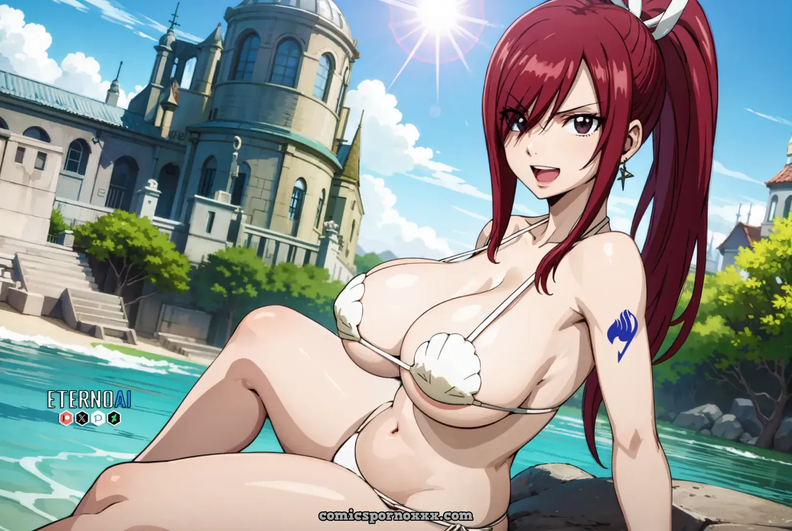 Erza Hentai Naked Sexy Shell Bikini Pics