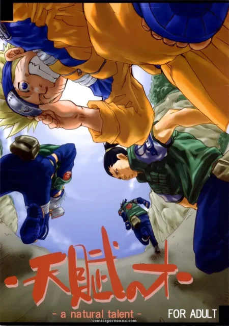 Naruto in orange has a hard cock, green-clad character’s bare ass grinding against his erection in explicit sex