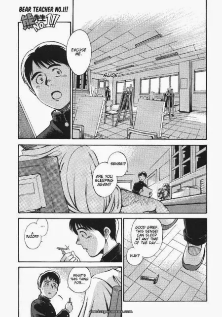 A teacher in class unzips his pants, hard cock exposed pressing against a student’s thigh while whispering lewd commands