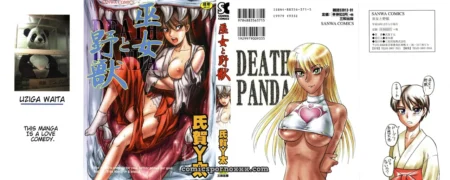 Silver-haired woman's torn red kimono reveals large breasts and bare thighs; blonde in heart top displays cleavage