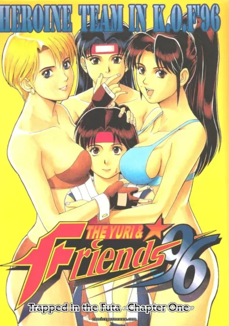 Four women in revealing outfits press tight, tits squished, hands groping crotches and asses while grinding together