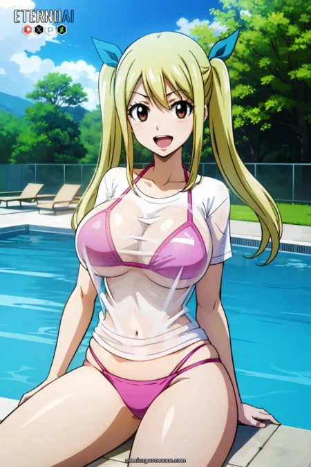 Lucy's Explicit Pink Bikini Hentai Collection